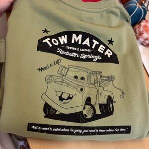 Disney Cars “Tow Mater” Sweatshirt – Cozy Crewneck, Size L